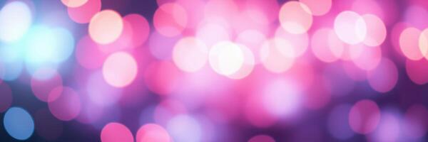 Colorful bokeh lights create a festive atmosphere at a nighttime event in the city photo