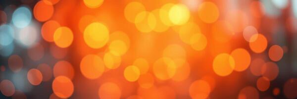 Vibrant orange bokeh lights create a warm and festive atmosphere at a celebration event in the evening photo