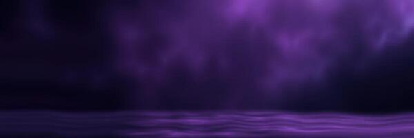 Mesmerizing purple fog over a tranquil sea at twilight creates an enchanting atmosphere photo