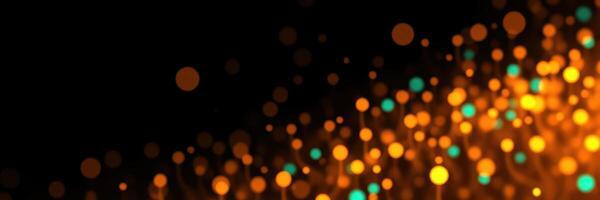 Vibrant bokeh lights create a mesmerizing atmosphere during a nighttime celebration with colorful orbs of orange and teal photo