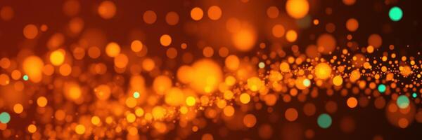 Vibrant abstract background with orange and teal bokeh lights creating a dazzling visual effect photo