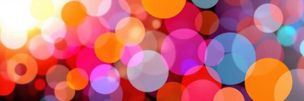 Colorful bokeh lights create a vibrant atmosphere at a festive evening celebration in a lively urban setting photo