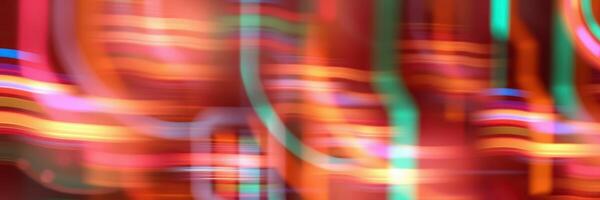 Vibrant abstract lights create a dynamic visual experience in a bustling urban environment at night photo