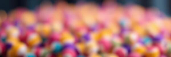 Colorful beads scattered across a vibrant background during a craft event in a sunny outdoor location photo