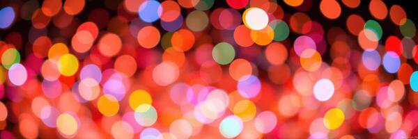 Colorful bokeh lights create a vibrant atmosphere during a festive celebration in the evening photo