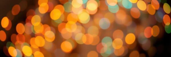 Colorful bokeh lights create a festive atmosphere during a nighttime celebration in the city photo