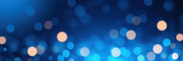 Vibrant blue and gold bokeh lights create a mesmerizing background effect for various creative projects at night photo