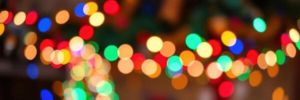 Colorful holiday lights create a festive atmosphere in a cozy indoor setting during winter celebrations photo