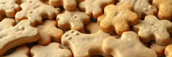 Homemade dog treats in various shapes ready for pets to enjoy at a sunny afternoon gathering photo