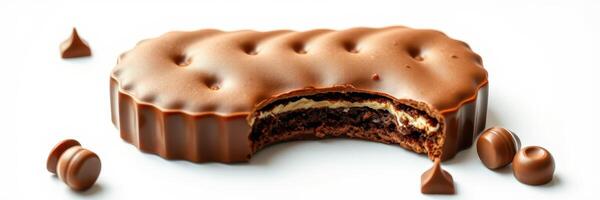 Delicious chocolate treat with a rich filling, perfect for dessert or snack time photo