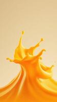 Vibrant orange liquid splash captured in an artistic composition highlighting motion and fluidity photo