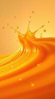 Bright orange liquid splashes and swirls in a captivating display of movement and texture during the golden hour photo
