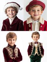 Four pictures of children dressed in different outfits photo