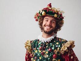 A man in a costume with a hat and beard photo