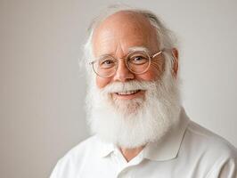 A man with a white beard and glasses photo