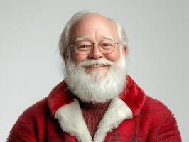 A man with glasses and a beard wearing a red coat photo