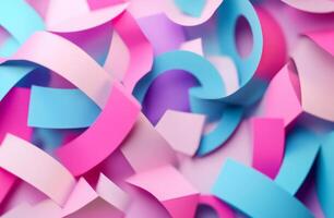 A colorful background with many colorful paper cutouts photo