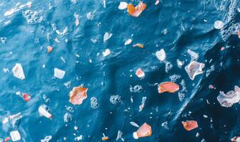 A close up of a bunch of leaves floating in the ocean photo
