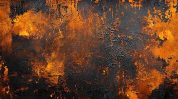 Black and orange background with a lot of texture. The orange background stands out against the black background, creating a striking contrast. The texture of the background adds depth photo