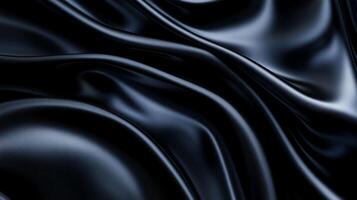 Black fabric with a pattern of dots. The fabric is very shiny and looks like it is made of silk photo