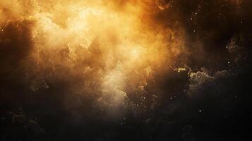Blurry, yellowish-orange background with a lot of dust and debris. The background is filled with a lot of dust and debris, giving it a chaotic and disordered appearance photo