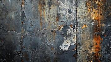 Wall with a lot of rust and paint peeling off. The wall is covered in a lot of different textures and colors photo