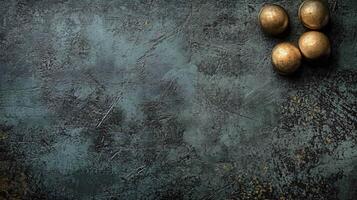 Blue background with gold balls on it. The balls are arranged in a circle. The background is a dark blue color photo