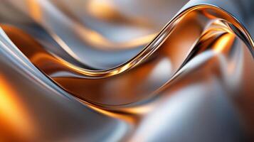 Shiny, metallic fabric with a wave pattern. The fabric is gold and silver, and it is a piece of art photo