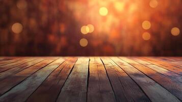 Wooden floor with a dark brown color and a light brown color. The floor is empty and has a lot of space photo