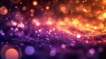 Colorful background with many small circles. The background is purple and orange. The circles are of different sizes and colors photo