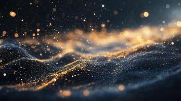 The image is a blurry, hazy, and dreamy scene with a lot of sparkles. The sparkles are scattered all over the image, creating a sense of movement and energy. Scene is one of wonder photo