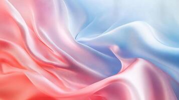Piece of fabric with a pink and blue swirl pattern. The colors are vibrant and the pattern is intricate. Concept of elegance and sophistication photo