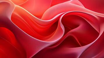 Red and orange abstract painting of a flowing fabric. The painting is full of texture and has a sense of movement photo