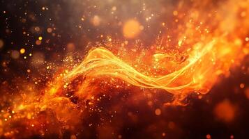 Bright orange flame with a lot of sparkles. The flame is surrounded by a lot of sparkles, which gives the impression of a fiery explosion. The image is full of energy and excitement photo