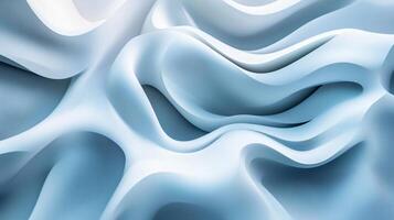 Blue and white abstract painting of a fabric with a wave pattern. The painting is full of texture and has a sense of movement photo