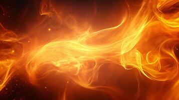 Fiery orange flame with a lot of smoke and sparks. The image has a sense of danger and excitement photo