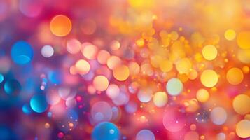 Colorful background with many small circles. The circles are of different sizes and colors. The background is blurry and has a sense of movement photo