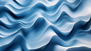 The image is a blue wave with a white background. The blue color of the wave is very vivid and stands out against the white background. The wave appears to be crashing against the shore photo