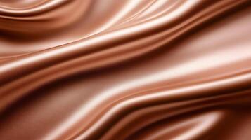 Piece of fabric with a brown color and a shiny texture. The fabric is long and has a wave-like pattern photo