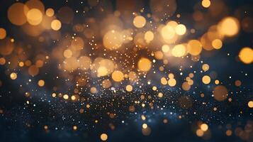 The image is a blurry, colorful background with many small, glowing dots. The dots are scattered throughout the image, creating a sense of movement and energy. Scene is one of excitement photo