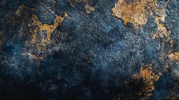 Painting with a blue and gold background featuring a lot of dots. The background is a mix of blue and gold, creating a visually striking and dynamic composition photo