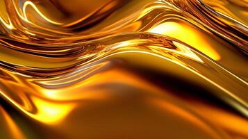 Gold colored wave with a shiny, reflective surface. The image has a warm, inviting mood photo