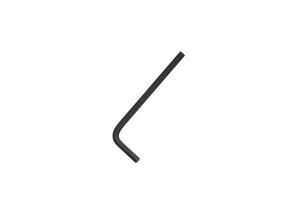 A black L-shaped hex key, isolated on a white background, commonly used for driving bolts and screws with hexagonal sockets. photo