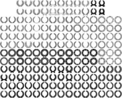 Large Collection of Black and White Laurel Wreath and Floral Frame Designs vector