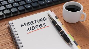 Meetings notes on a notepad photo