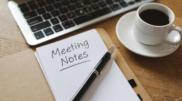 Meetings notes on a notepad photo