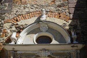 Zagorze Slaske, Poland - August 13th, 2024 - Grodno Castle - decorations at the gate photo