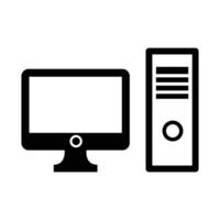 desktop computer silhouette vector