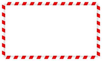 Rectangle christmas candy cane frame illustration. Xmas and happy new year decorative border. Red white decoration element vector