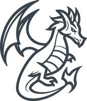 Dragon line art logo design for any kind of use vector